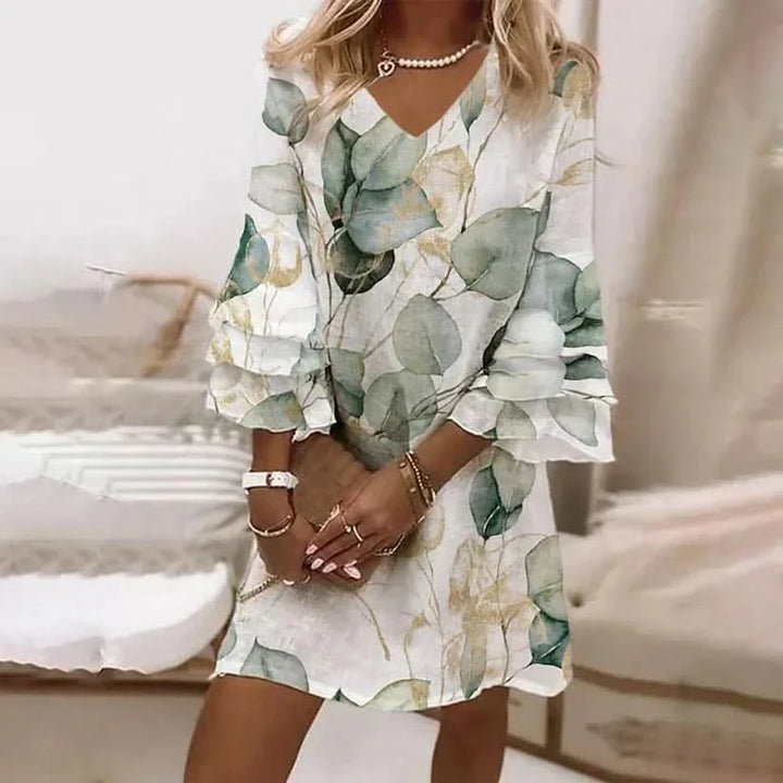 Rosalie | Romantic Floral Print V-Neck Mini Dress