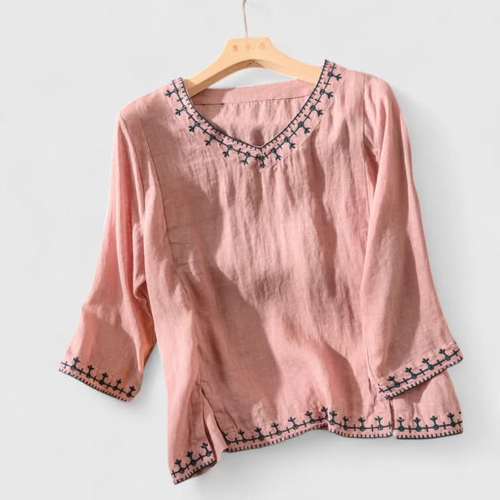 Mirella | V-Neck Blouse - Effortless Elegance, Everyday Confidence
