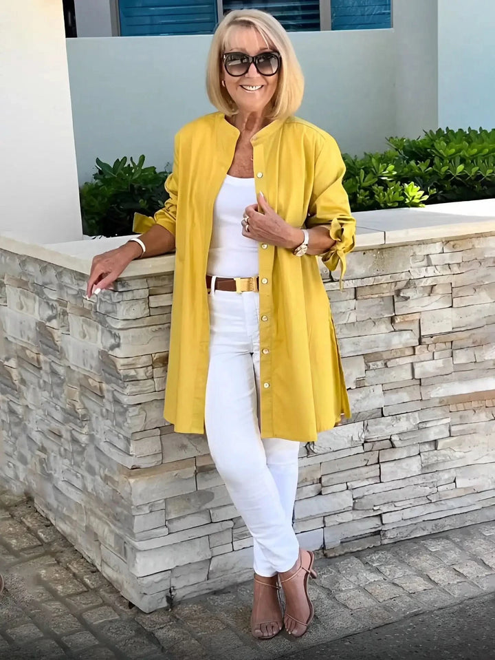 Linda | Drape Blouse – Effortless Elegance for Real Women
