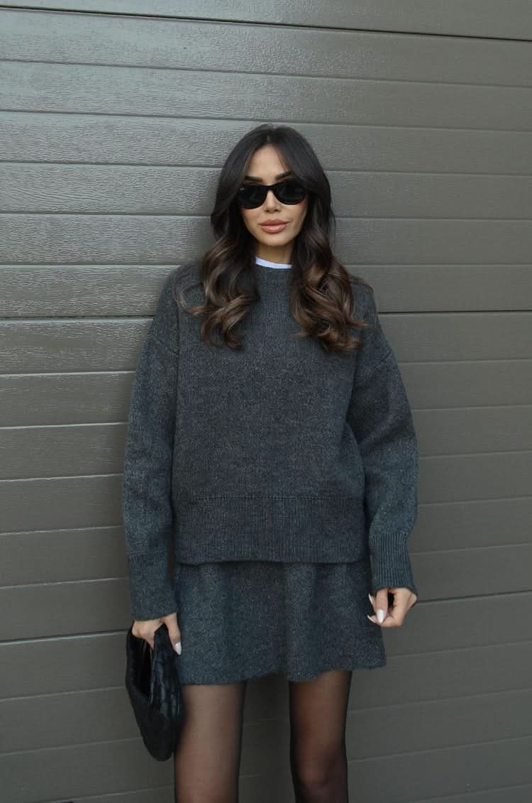 Esme |  A cozy sweater and a flowy flattering skirt