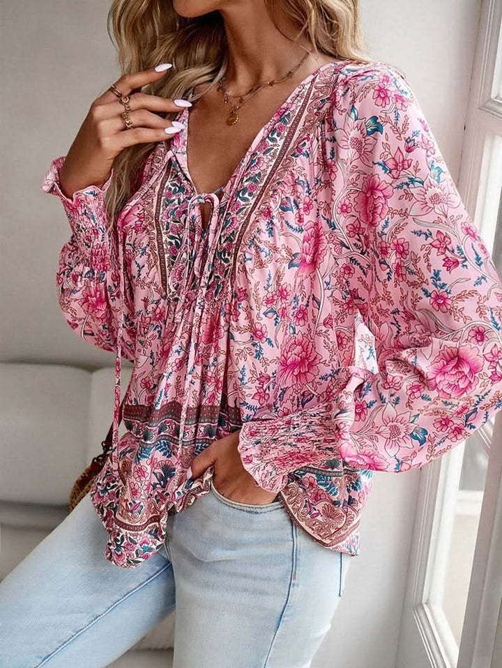 Savina | Comfort Floral Blouse - Relaxed, Flattering Fit, Breathable Fabric