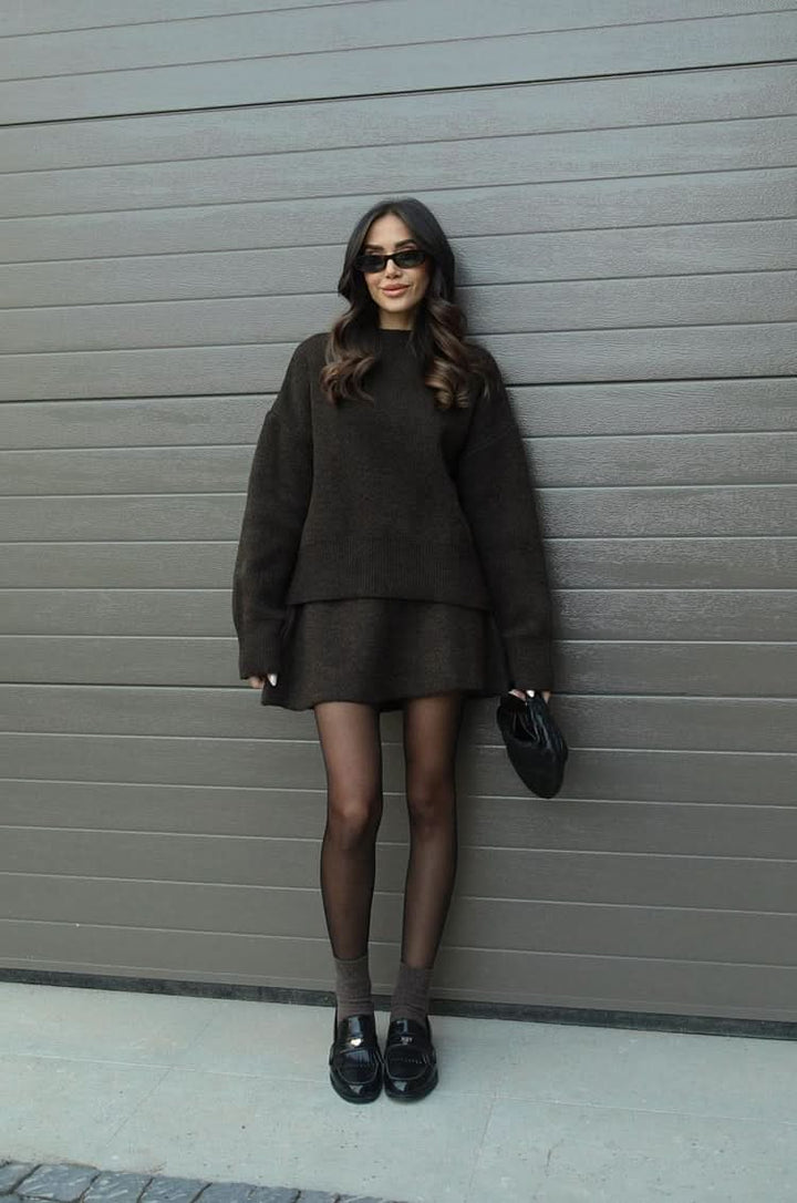 Esme |  A cozy sweater and a flowy flattering skirt