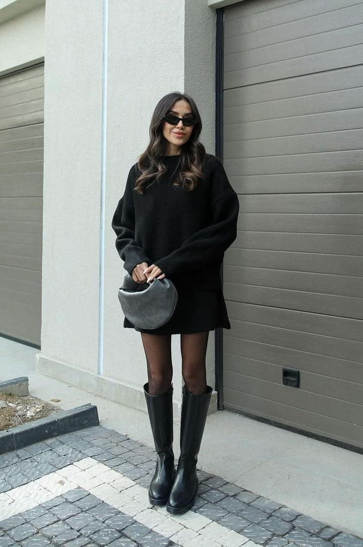 Esme |  A cozy sweater and a flowy flattering skirt