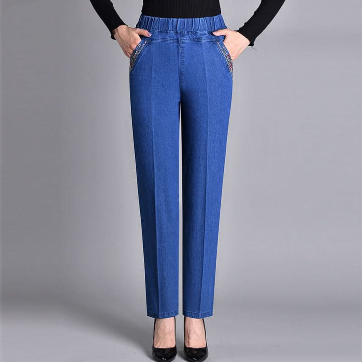 Bianca | Comfort Straight-Leg Pants with Elastic Waist